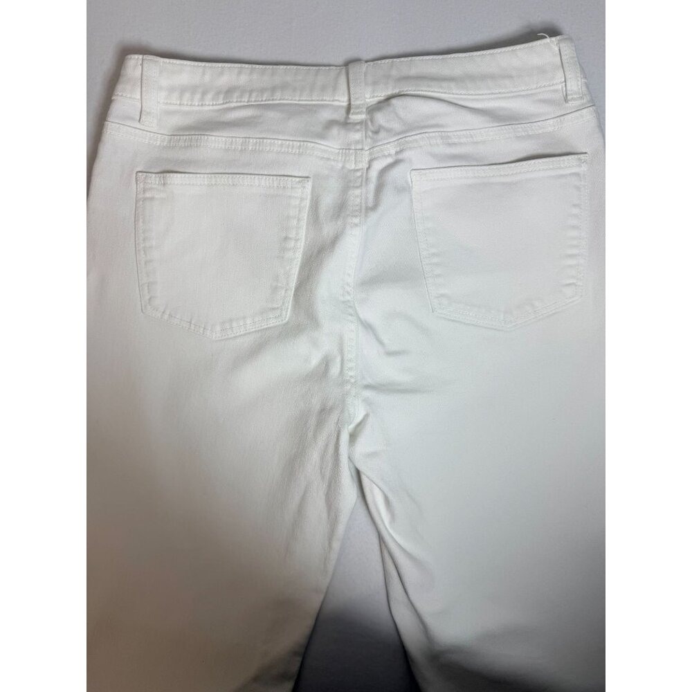 Talbots Womens White Heritage Straight-Leg Pants Size 10 Cotton Blend - Picture 12 of 15